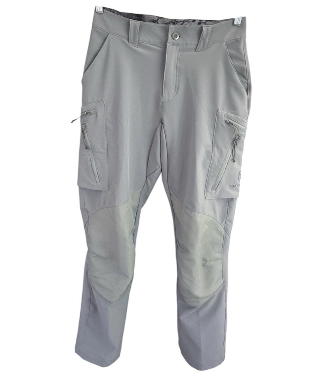 Kryptek Mens 30R Gray Soft Shell Tactical Hunting Pants Cargo Reinforced Knee